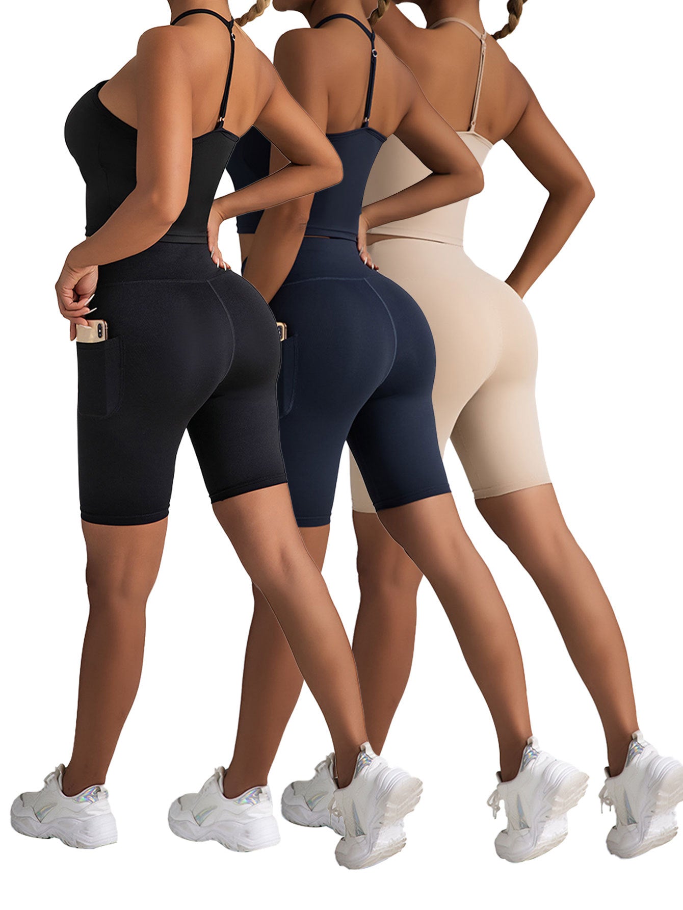 Seamless Workout Romper Set (3 PCS) – Sculpting Activewear Bodysuits