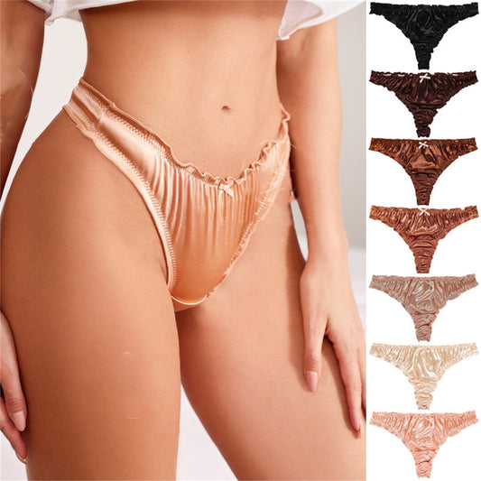Silk Romance Panties – Satin Ruffle-Edge Luxe Briefs