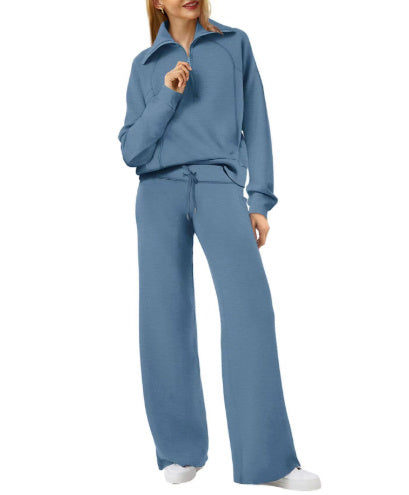 Zip-Up Lounge Set – Flared Two-Piece Cozy Comfortwear