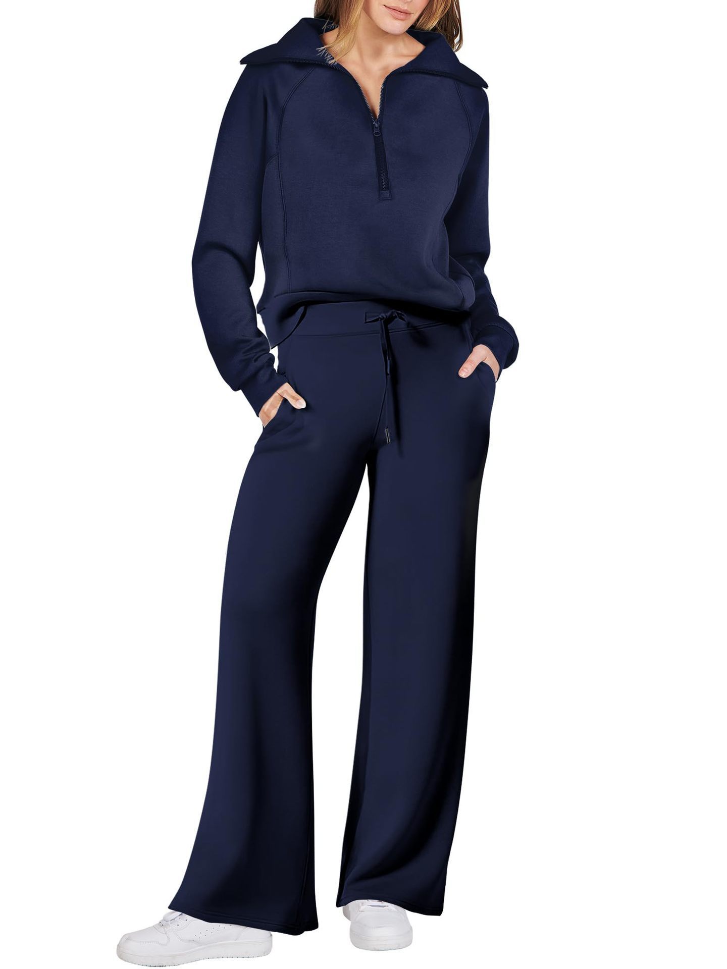 Zip-Up Lounge Set – Flared Two-Piece Cozy Comfortwear