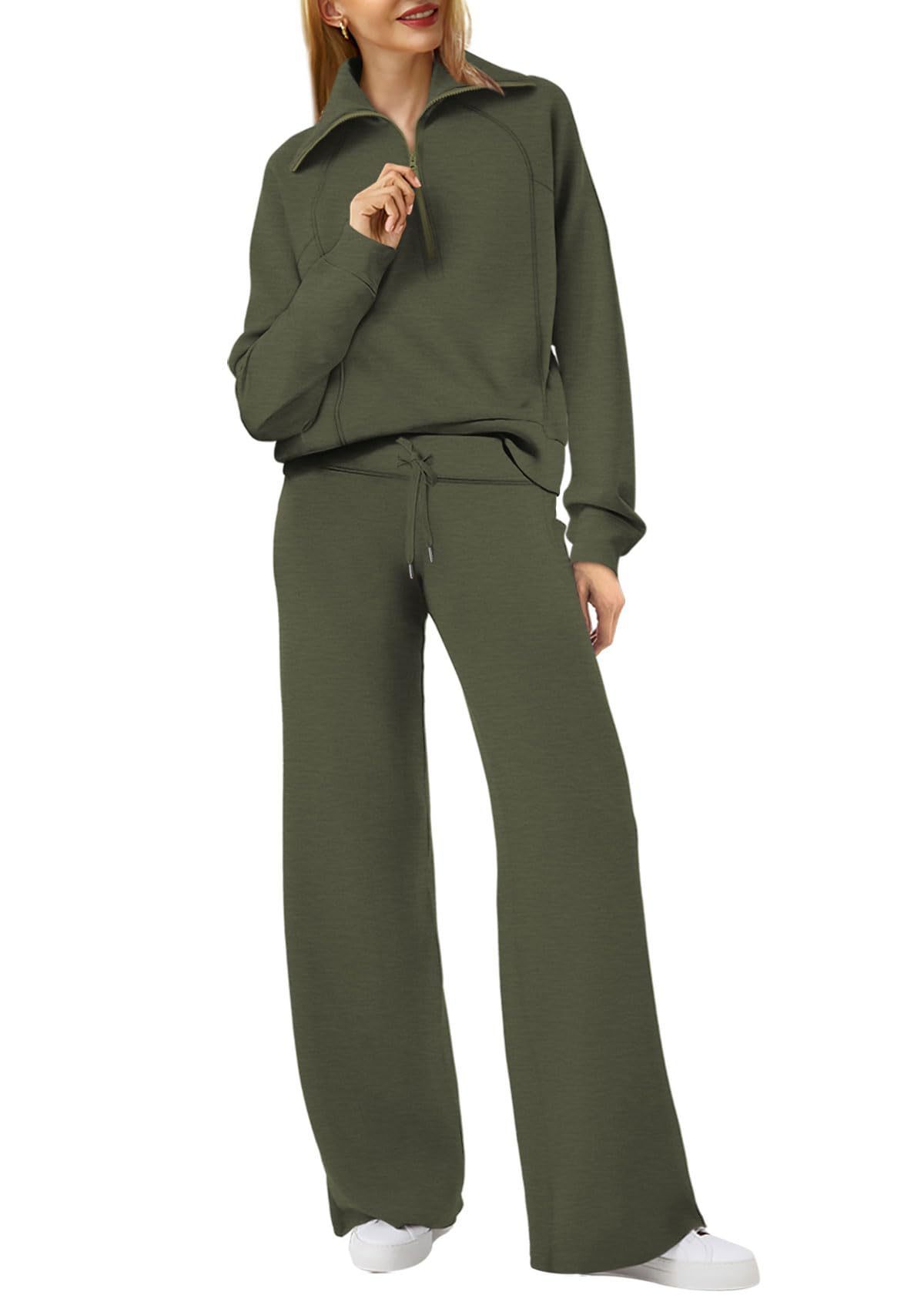 Zip-Up Lounge Set – Flared Two-Piece Cozy Comfortwear