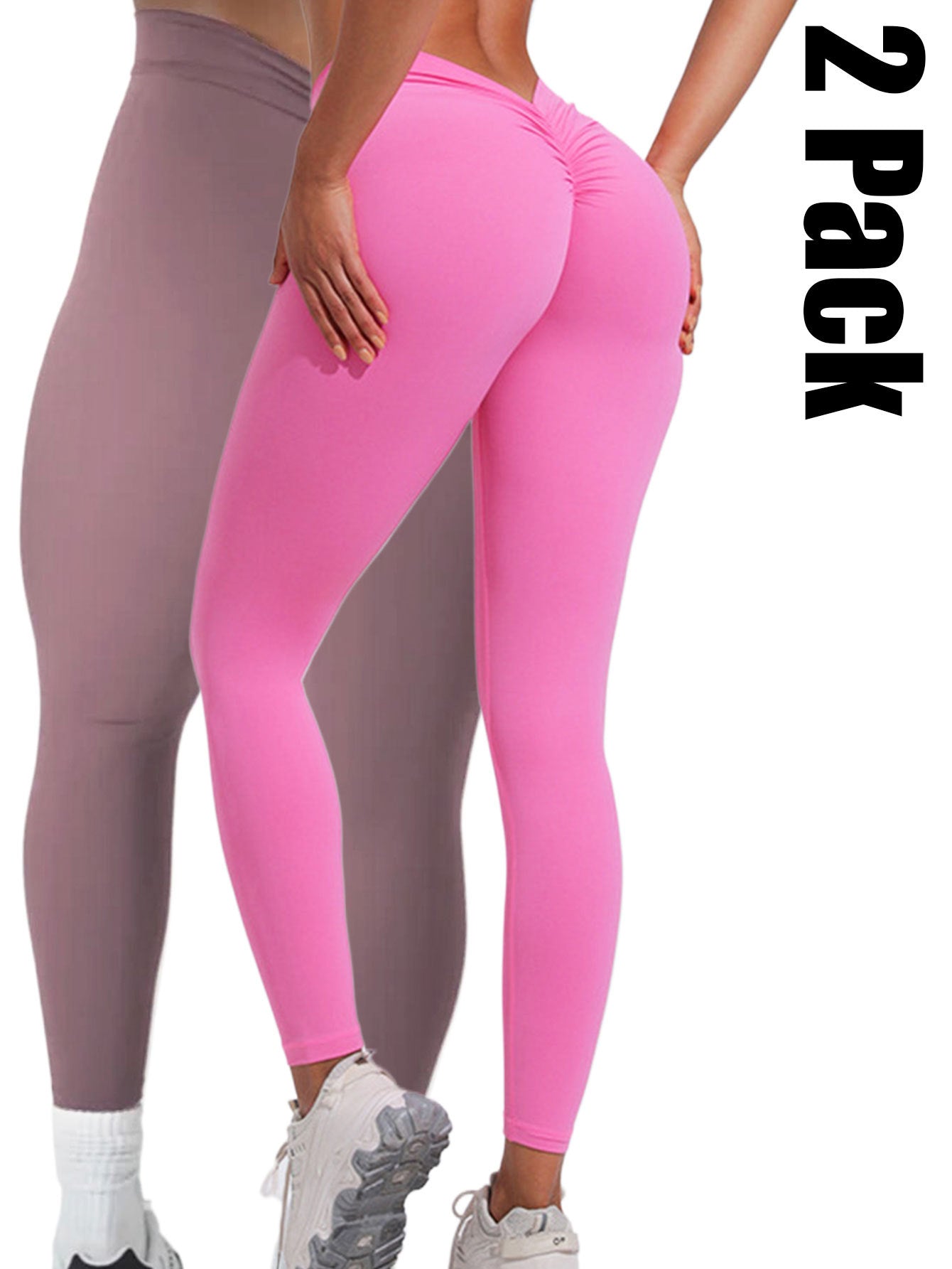 2-Pack Scrunch High-Waist Seamless Leggings – Butt-Lifting Gym Essentials