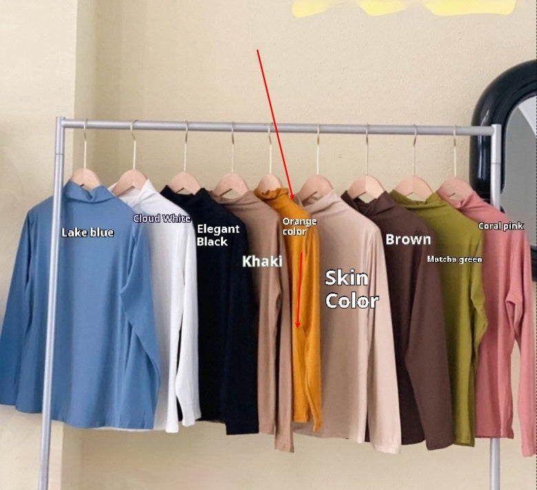 Essential Solid Color Turtleneck – Minimalist Long Sleeve Layer