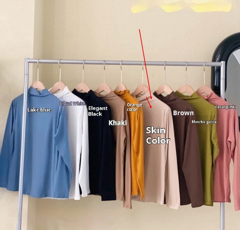 Essential Solid Color Turtleneck – Minimalist Long Sleeve Layer