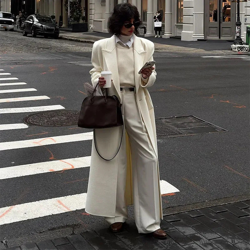 Fashionable Woolen Longline Coat – Timeless Minimalist Elegance