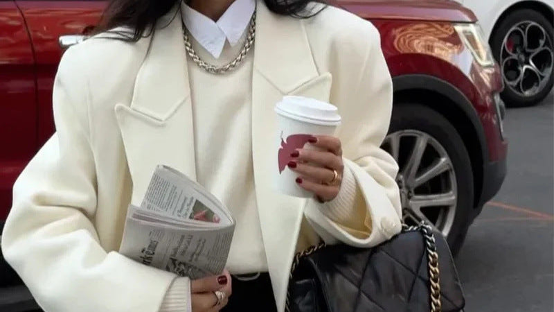 Fashionable Woolen Longline Coat – Timeless Minimalist Elegance