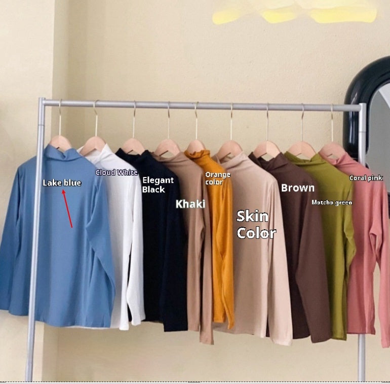 Essential Solid Color Turtleneck – Minimalist Long Sleeve Layer