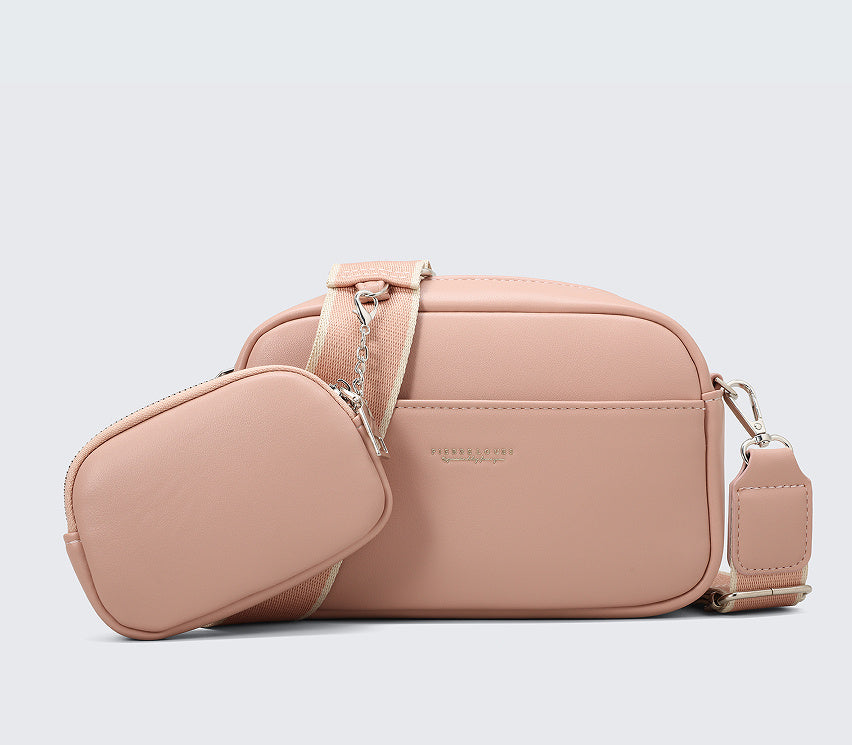 Minimalist Crossbody Bag Set – Soft Nude & Blush Everyday Essentials