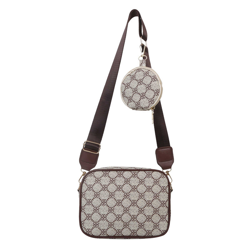 Checkered Crossbody Bag Set – 2-in-1 Street Chic Shoulder Bag