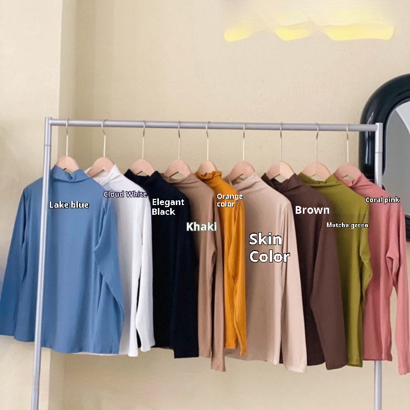 Essential Solid Color Turtleneck – Minimalist Long Sleeve Layer