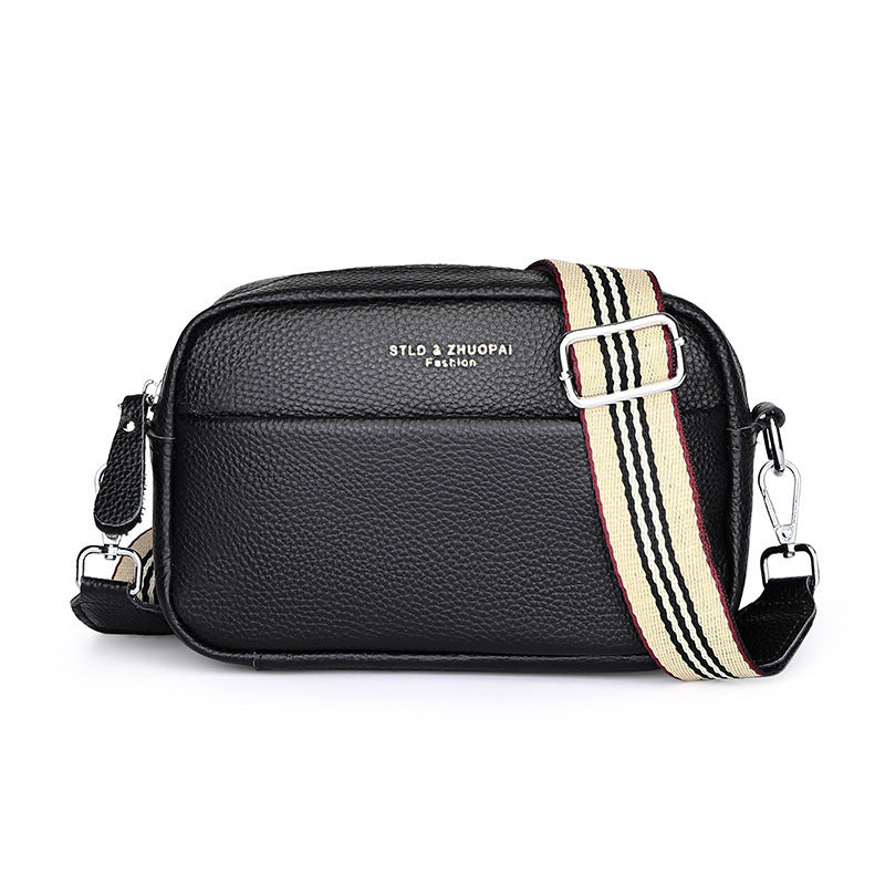 Black Crossbody Camera Bag – Contrast Strap Everyday Accessory