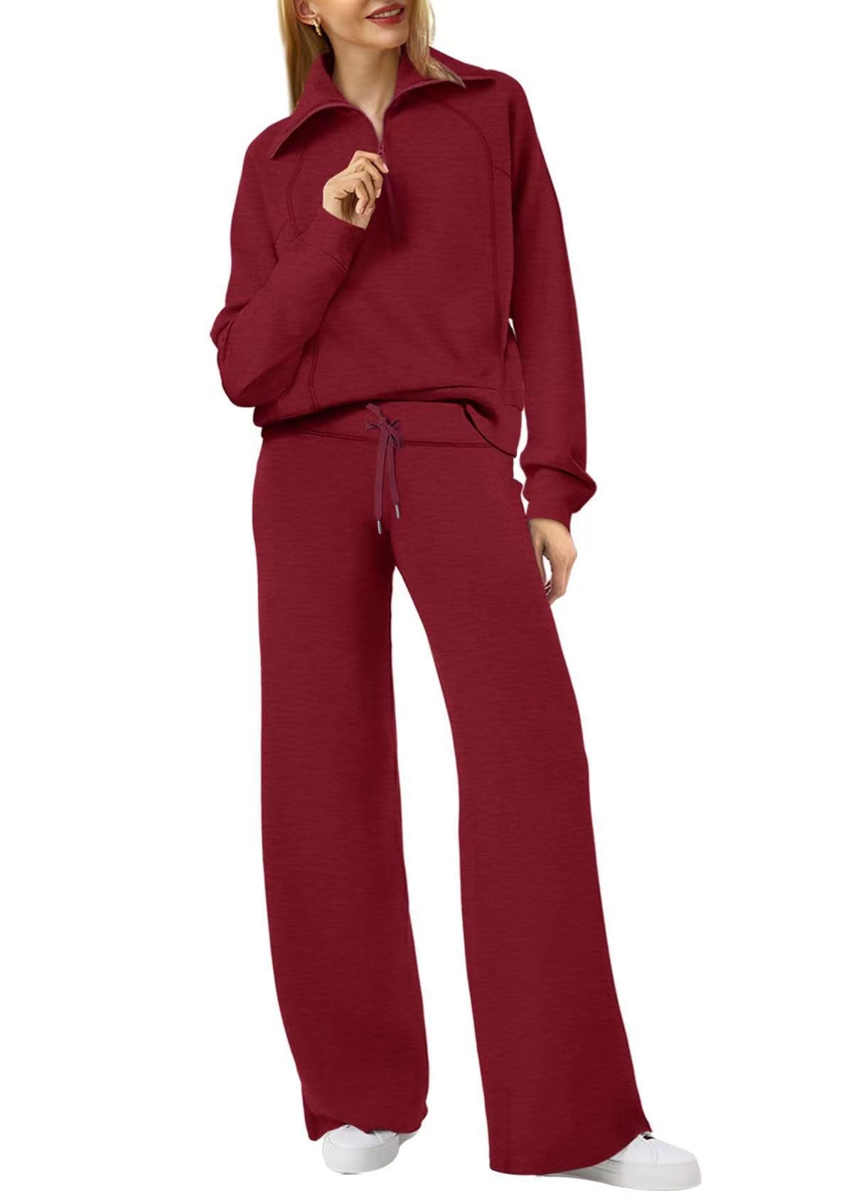 Zip-Up Lounge Set – Flared Two-Piece Cozy Comfortwear