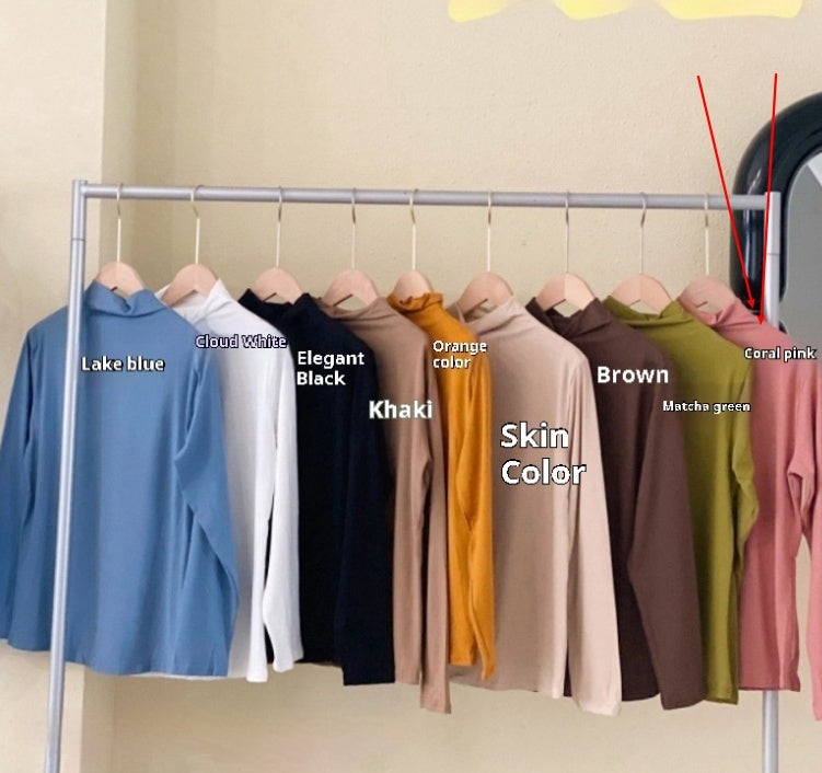 Essential Solid Color Turtleneck – Minimalist Long Sleeve Layer