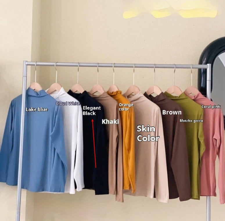 Essential Solid Color Turtleneck – Minimalist Long Sleeve Layer