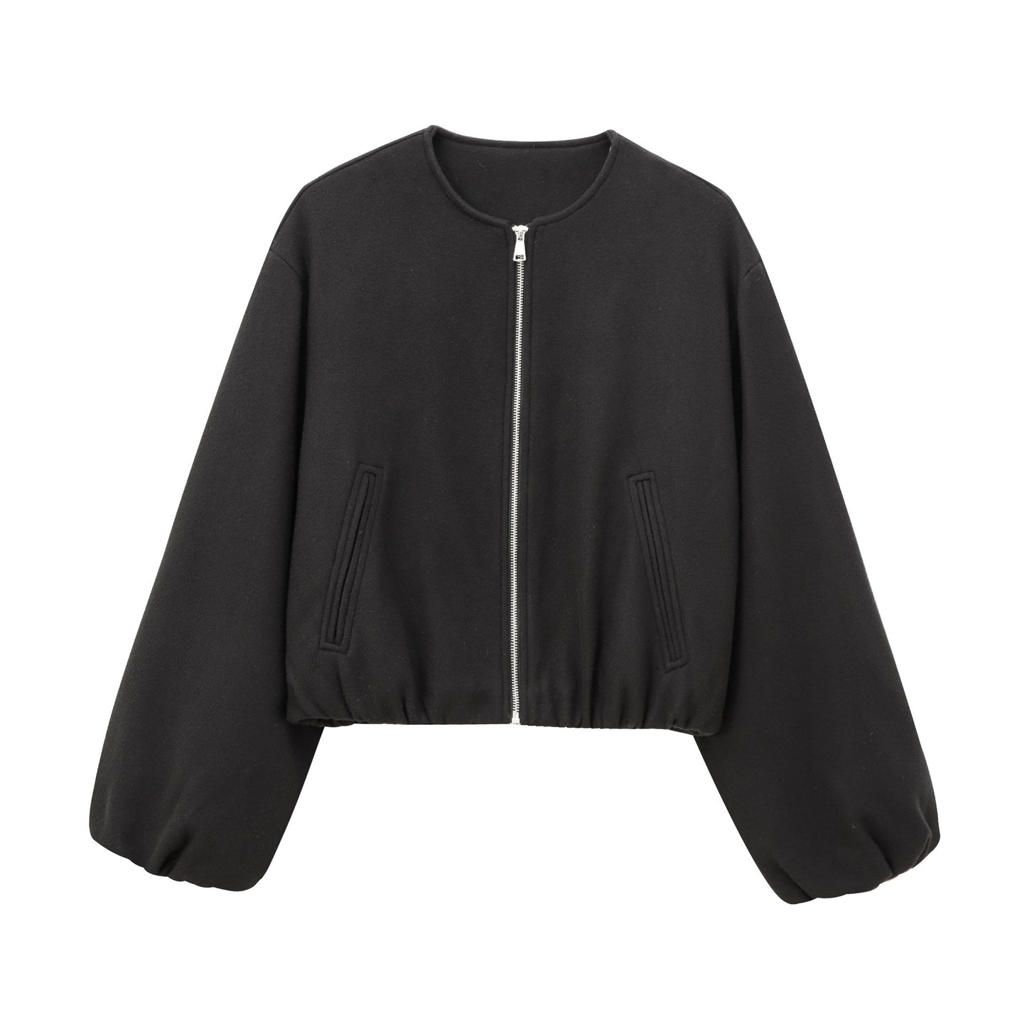 Woman Cropped Oversized Bomber – Street-Ready Black Jacket