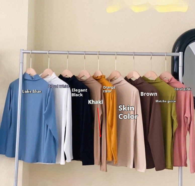 Essential Solid Color Turtleneck – Minimalist Long Sleeve Layer