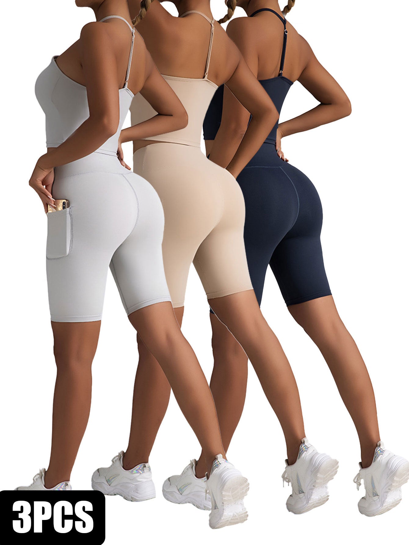 Seamless Workout Romper Set (3 PCS) – Sculpting Activewear Bodysuits